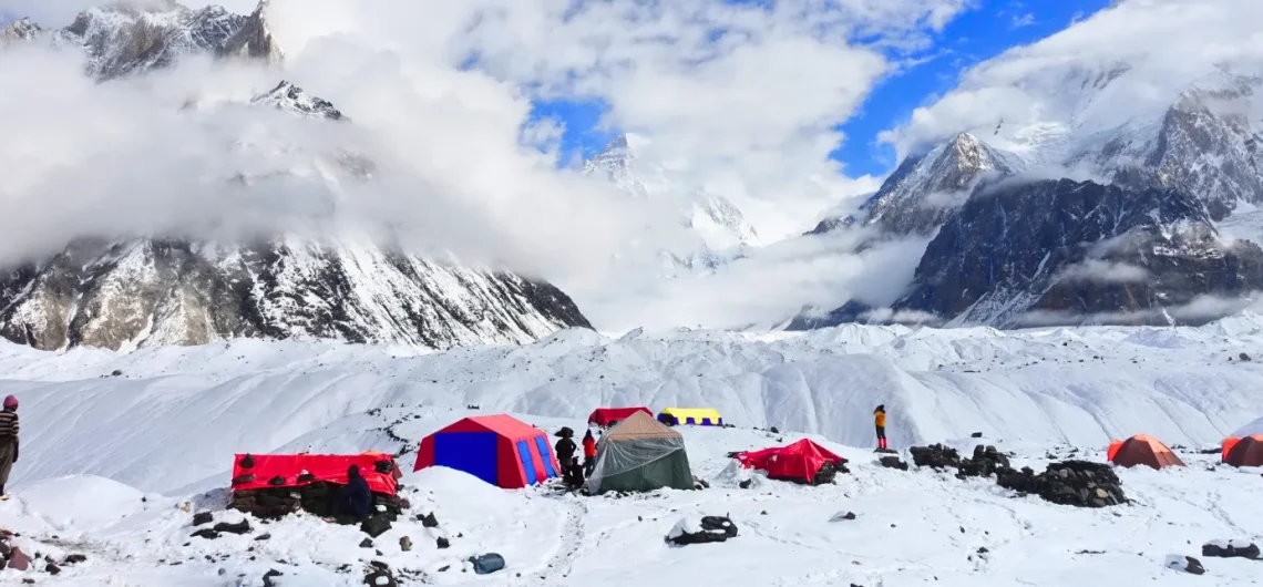 snow at concordia campsite