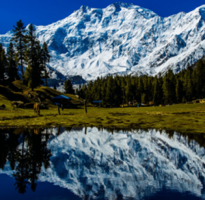 Fairy Meadows reflecting the magnificent Nanga Parbat. Best Trekking Destinations in Pakistan
