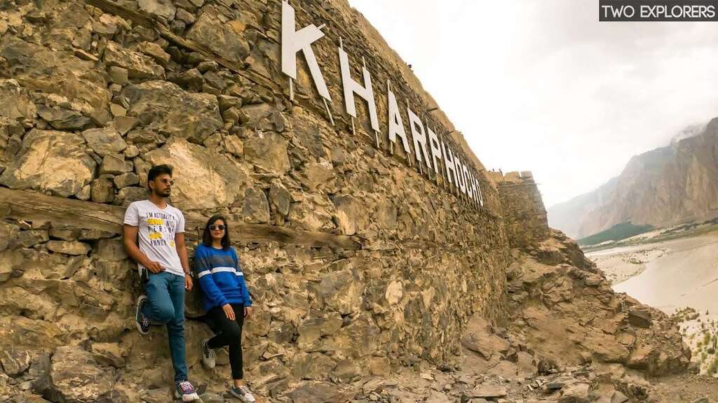 Tourists are Traveling and enjoying at Kharphocho Fort Skardu.